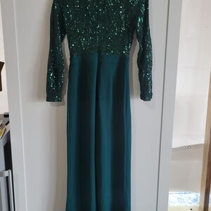 Elegant Green Sequin Dress